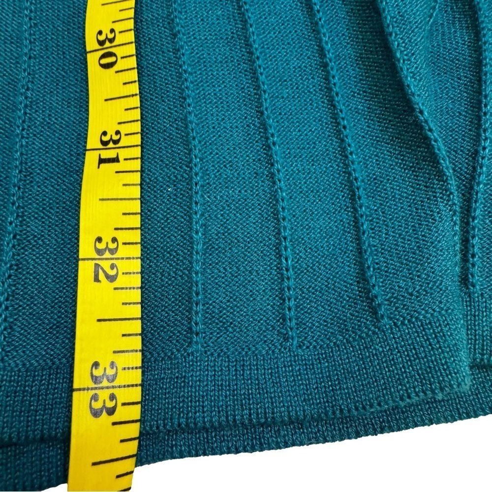 DIALOGUE Teal Cardigan Sweater Top Size XS Fit and Flare Long Sleeve 3 Buttons - Picture 10 of 12